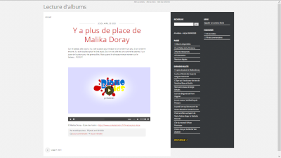 Blog "Lecture d'albums" : Une vidéo d'albums de jeunesse lus par jour, sélection d'albums et de lecture de qualité proposé par Frédéric Gondron, ERUN de la circonscription de Gouvieux.